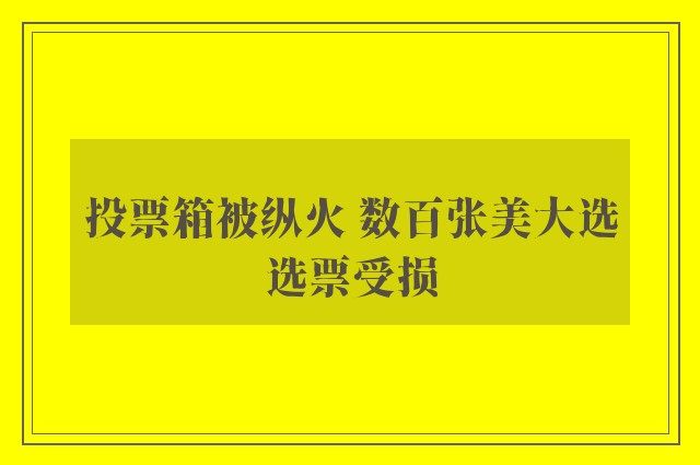 投票箱被纵火 数百张美大选选票受损