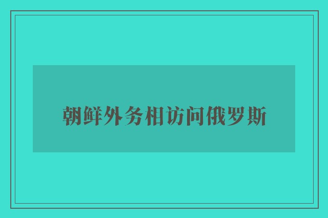 朝鲜外务相访问俄罗斯