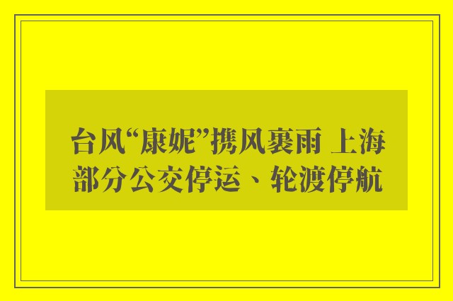 台风“康妮”携风裹雨 上海部分公交停运、轮渡停航