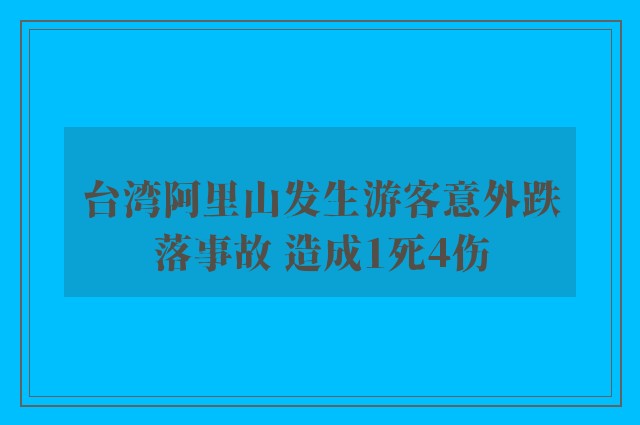 台湾阿里山发生游客意外跌落事故 造成1死4伤