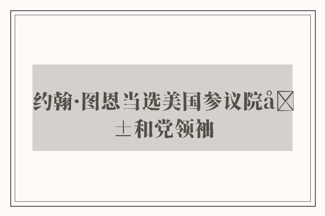 约翰·图恩当选美国参议院共和党领袖