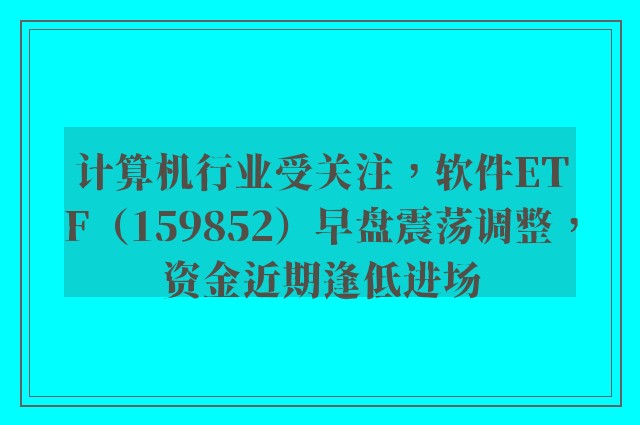 计算机行业受关注，软件ETF（159852）早盘震荡调整，资金近期逢低进场