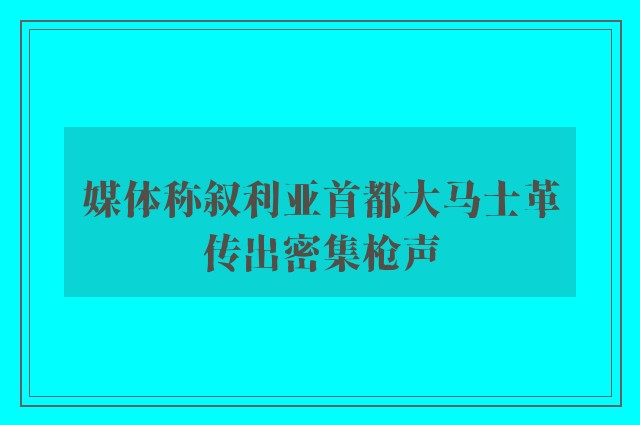 媒体称叙利亚首都大马士革传出密集枪声